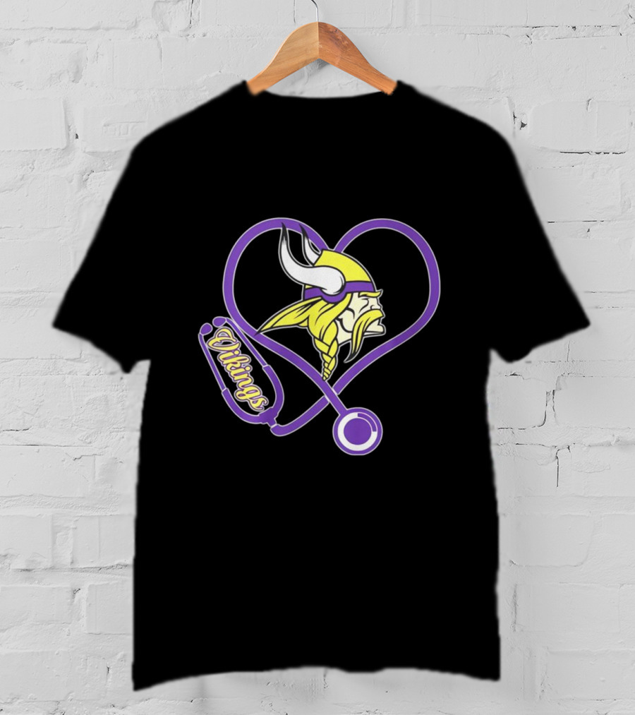 Vikings Stethoscope Heart T-Shirt