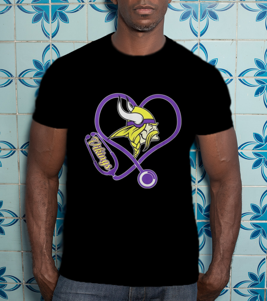 Vikings Stethoscope Heart T-Shirt