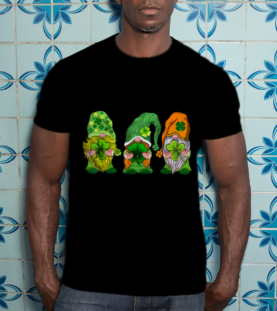 Happy St Patrick's Day Gnomes With Shamrock Hats And Beards T-Shirt
