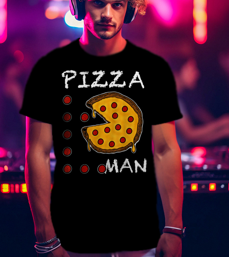 Pizza Man Video Gamer Pizza T-Shirt