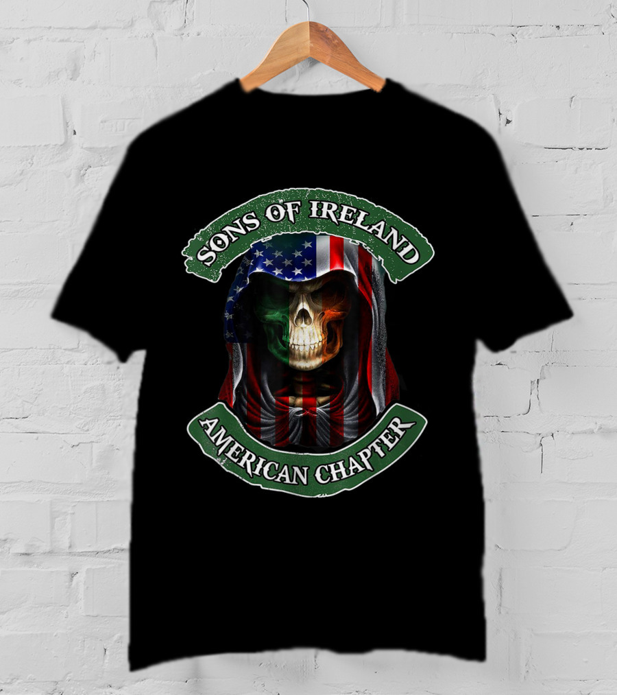Sons Of Ireland Skull Hood American Chapter T-Shirt