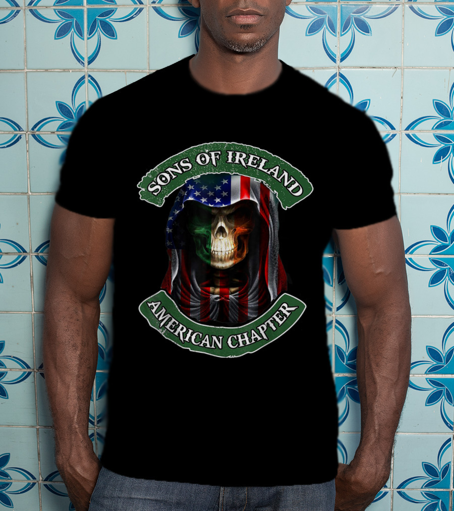Sons Of Ireland Skull Hood American Chapter T-Shirt