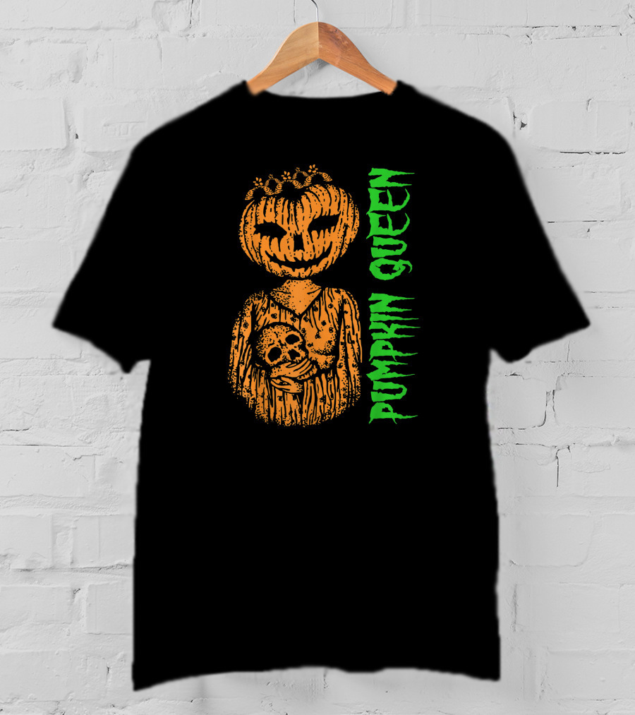Pumpkin Queen Halloween Skull T-Shirt