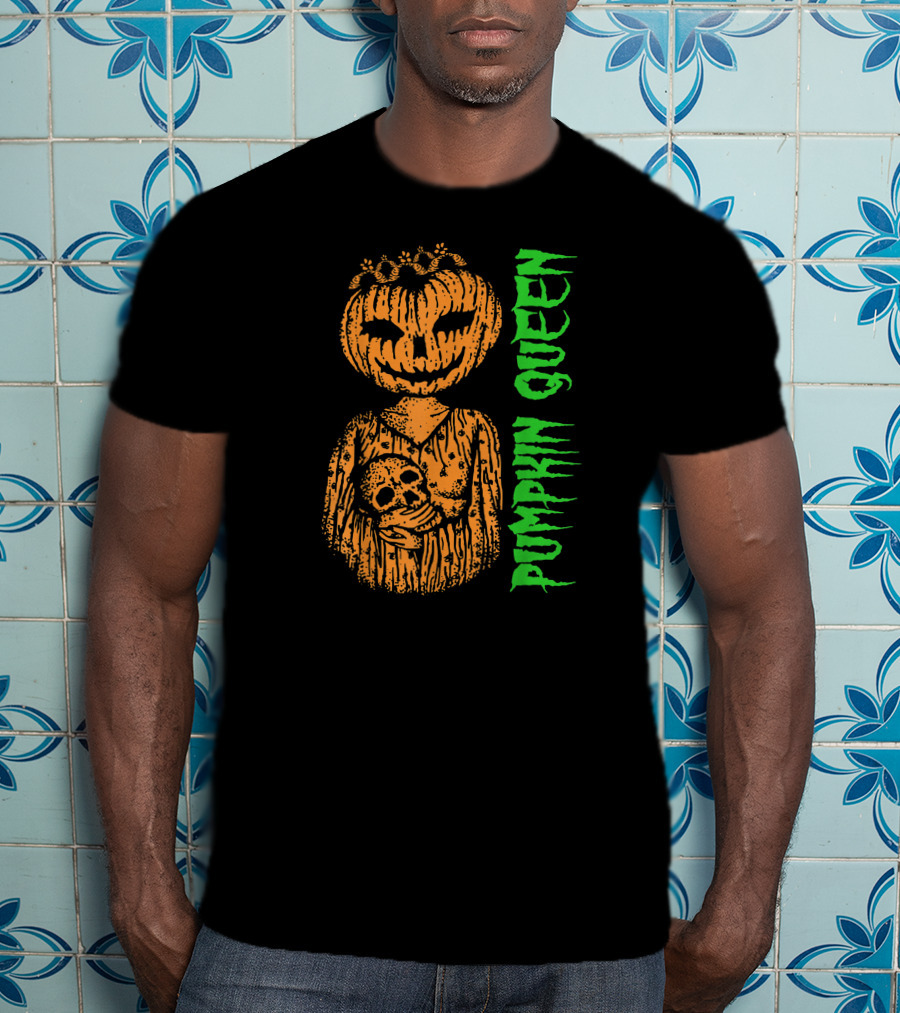 Pumpkin Queen Halloween Skull T-Shirt