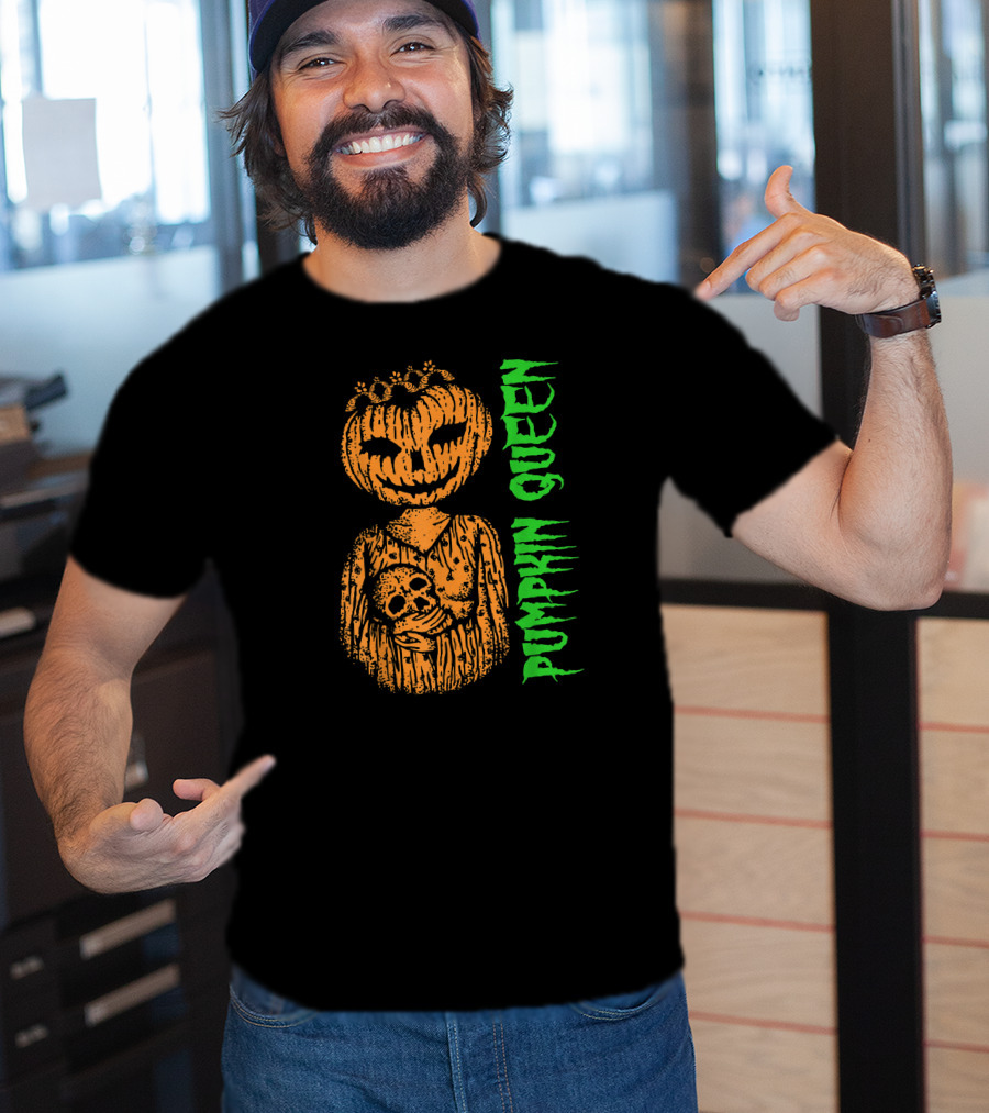 Pumpkin Queen Halloween Skull T-Shirt