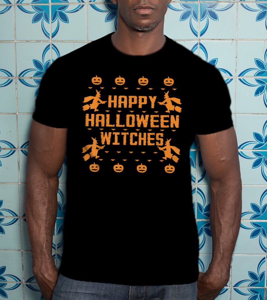 Happy Halloween Witches Pumpkins Bats Witch T-Shirt