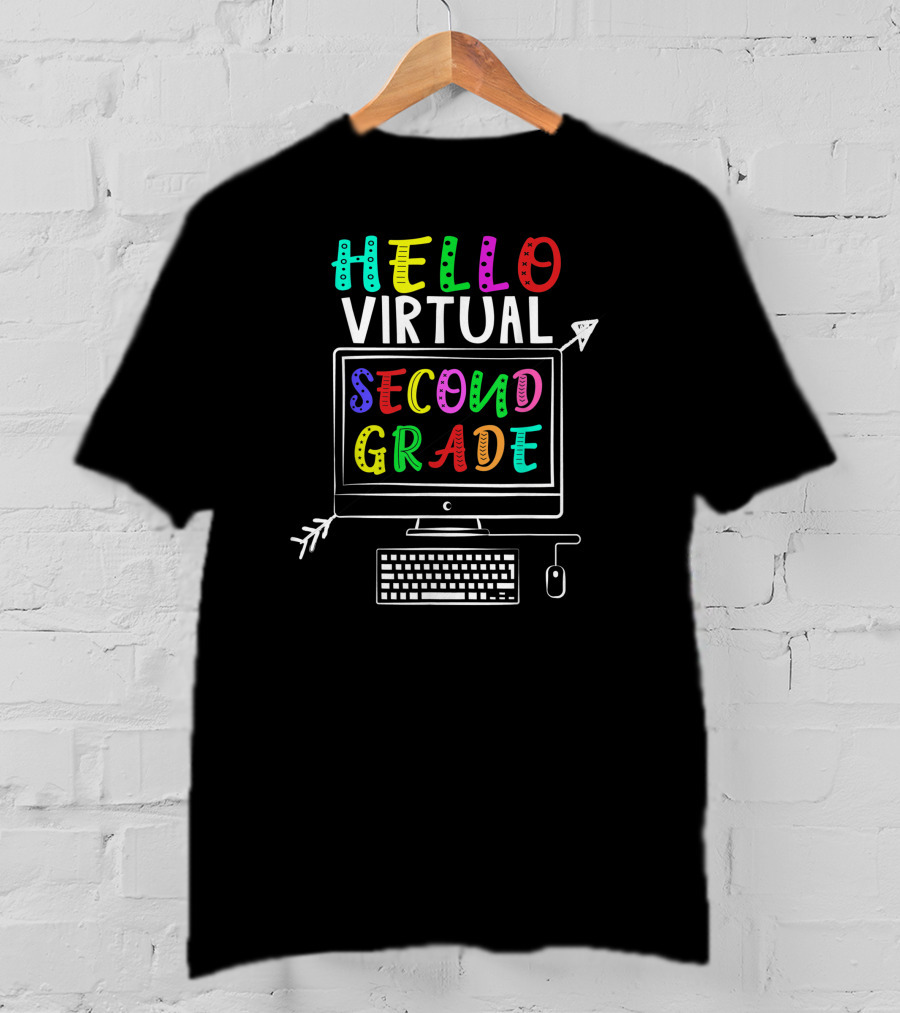 Hello Virtual Second Grade Computer Back To School T-Shirt