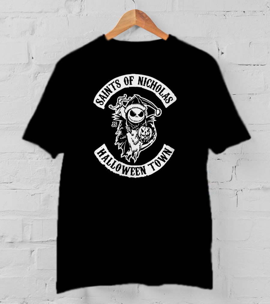 Saints Of Nicholas Halloween Town Jack Skellington Pumpkin T-Shirt
