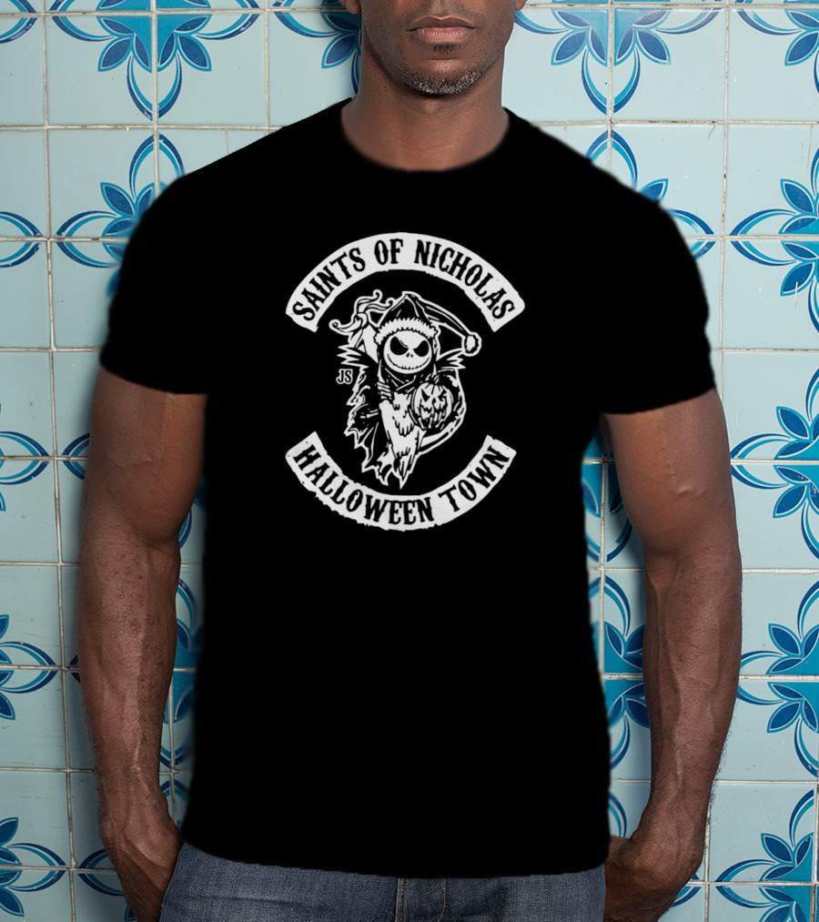 Saints Of Nicholas Halloween Town Jack Skellington Pumpkin T-Shirt
