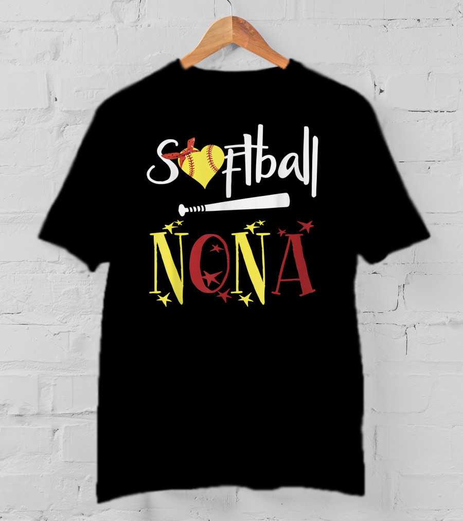 Softball Nona Heart Bat Star T-Shirt