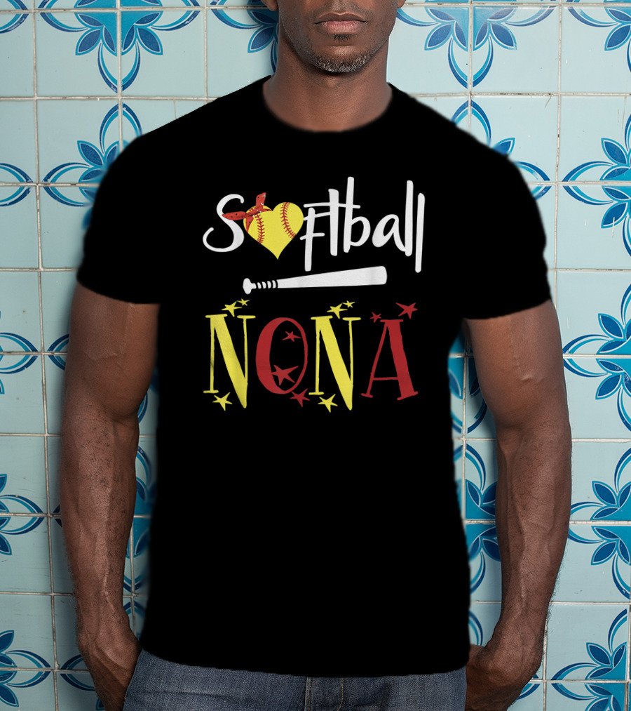 Softball Nona Heart Bat Star T-Shirt