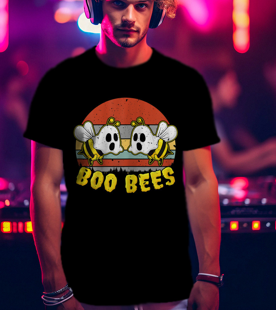 Boo Bees Retro Ghostly Bees Halloween Humor T-Shirt
