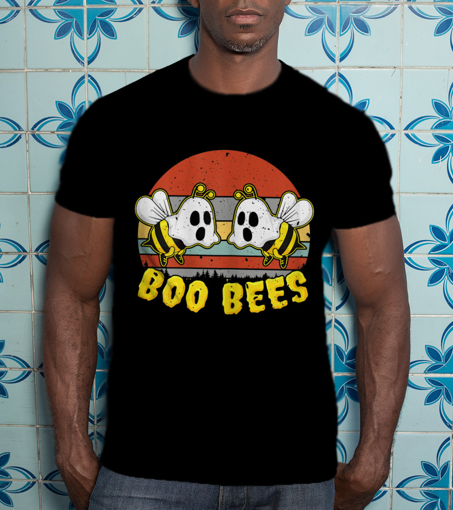Boo Bees Retro Ghostly Bees Halloween Humor T-Shirt