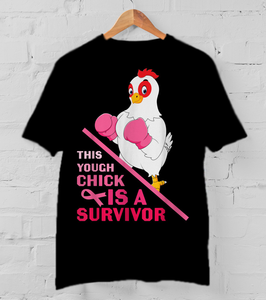This Tough Chick Is A Survivor Breast Cancer Pink T-Shirt