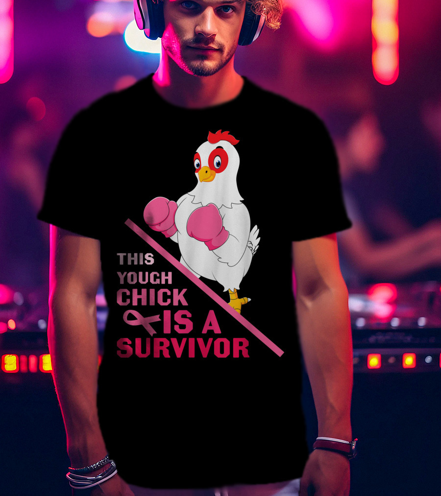 This Tough Chick Is A Survivor Breast Cancer Pink T-Shirt