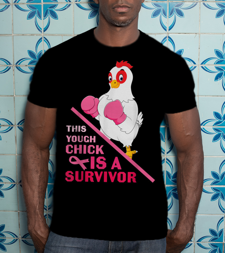 This Tough Chick Is A Survivor Breast Cancer Pink T-Shirt