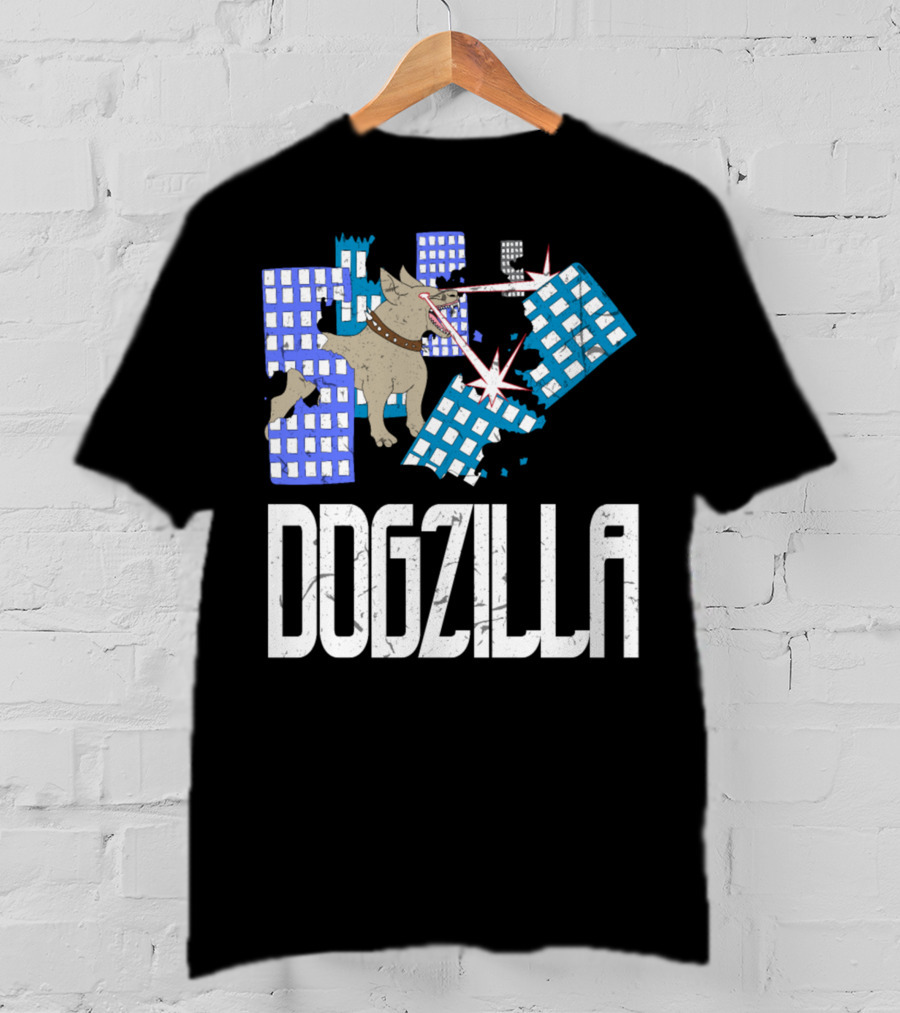 DOGZILLA Laser-Eyed Dog Rampaging Through Skyscrapers T-Shirt
