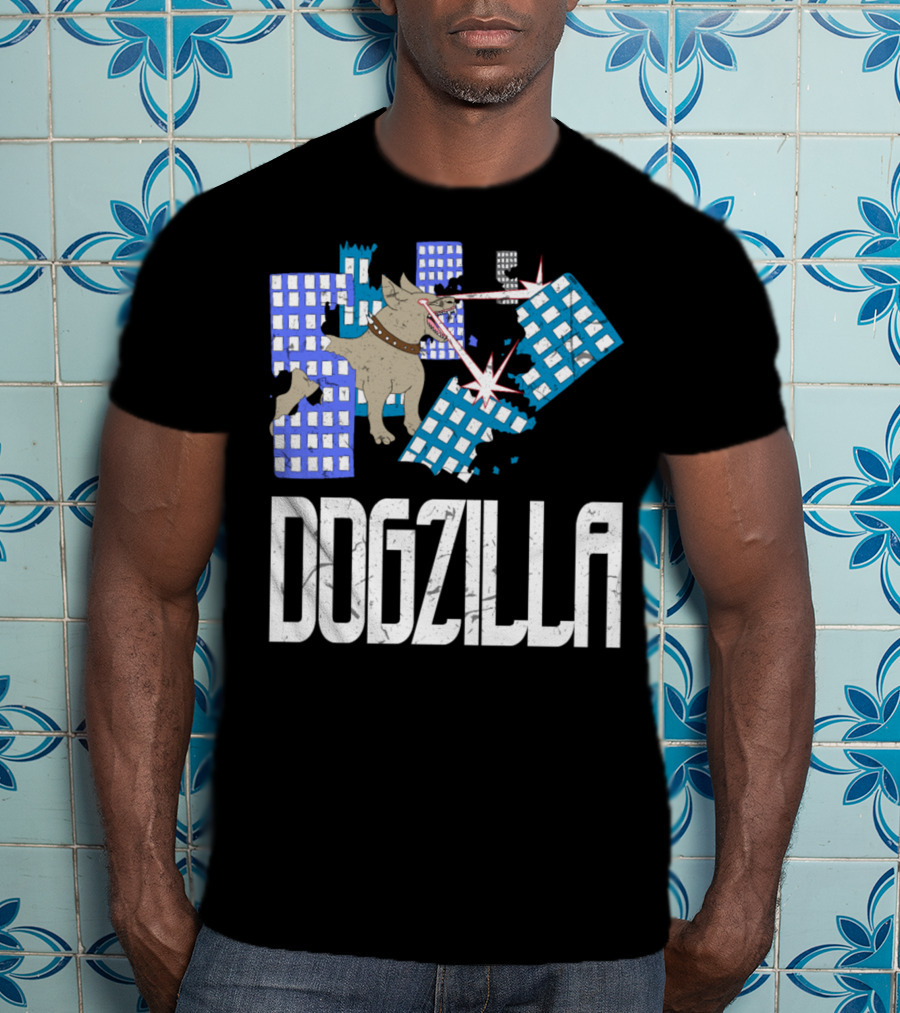 DOGZILLA Laser-Eyed Dog Rampaging Through Skyscrapers T-Shirt