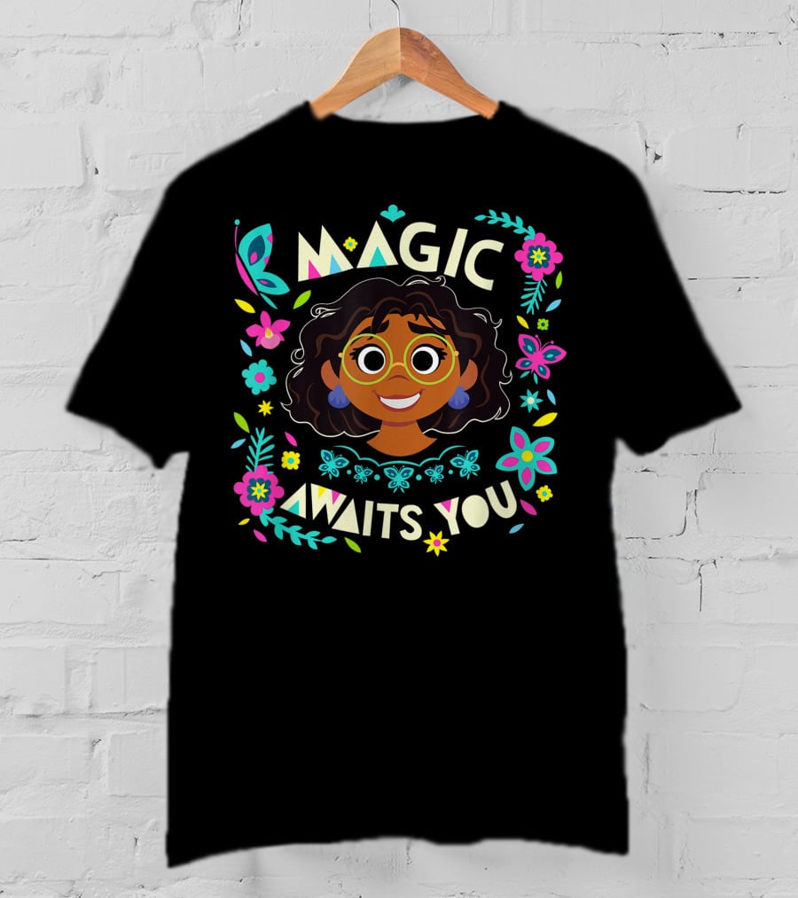 Magic Awaits You Mirabel Encanto Floral Butterfly Motifs T-Shirt