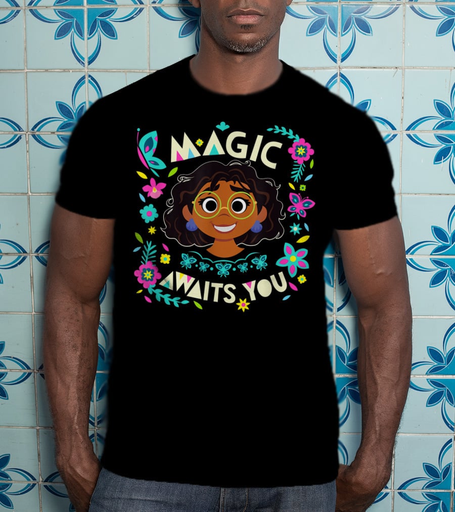 Magic Awaits You Mirabel Encanto Floral Butterfly Motifs T-Shirt