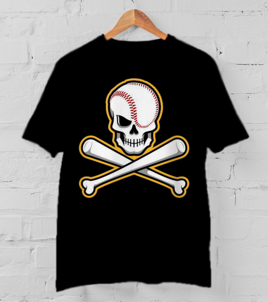 Skull Baseball Bat Crossbones Sports T-Shirt
