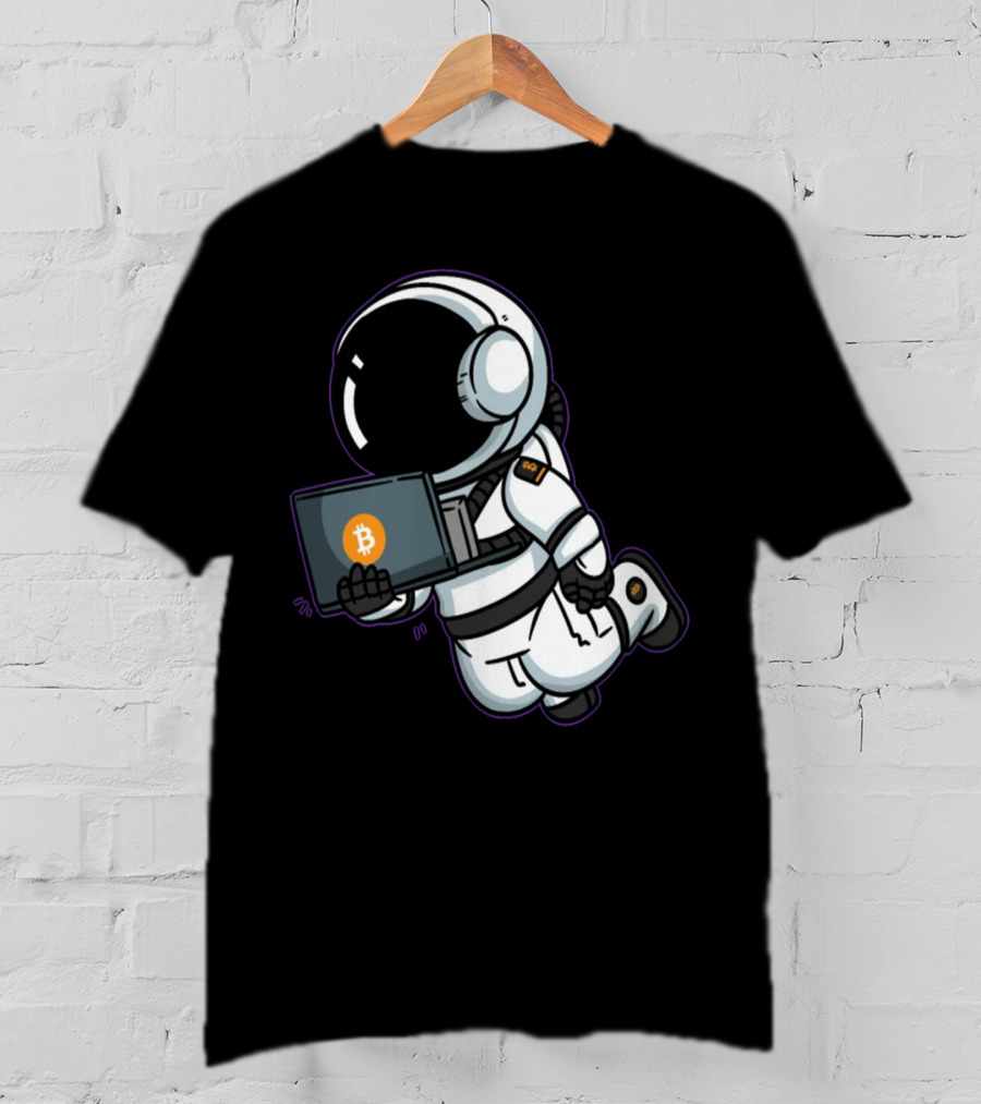 Astronaut Bitcoin To The Moon Crypto Adventure T-Shirt