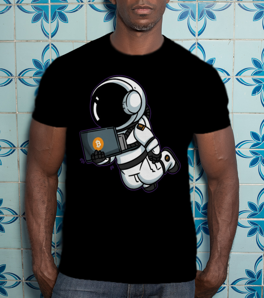 Astronaut Bitcoin To The Moon Crypto Adventure T-Shirt