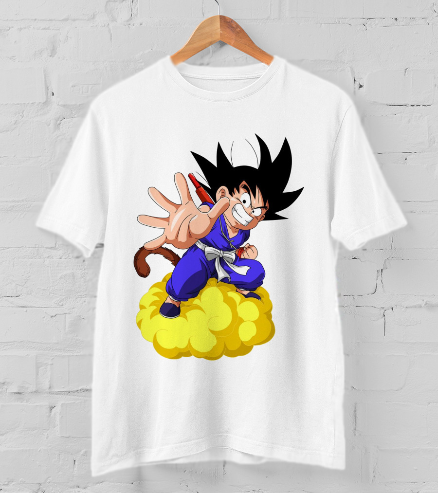 Goku Kid Riding Flying Nimbus Dragon Ball Classic Image T-Shirt