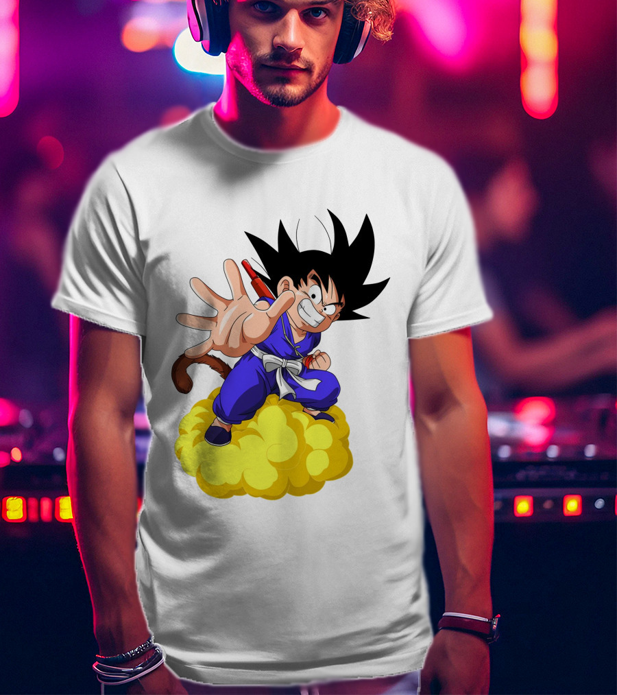 Goku Kid Riding Flying Nimbus Dragon Ball Classic Image T-Shirt