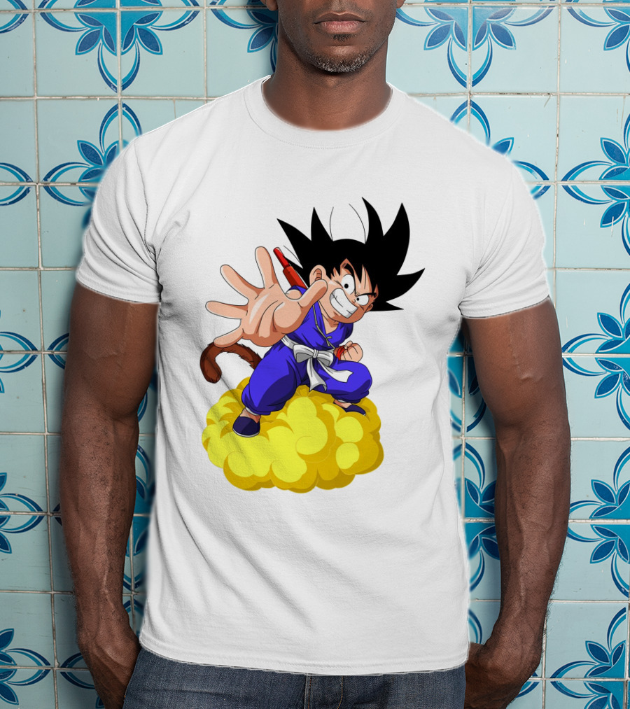 Goku Kid Riding Flying Nimbus Dragon Ball Classic Image T-Shirt