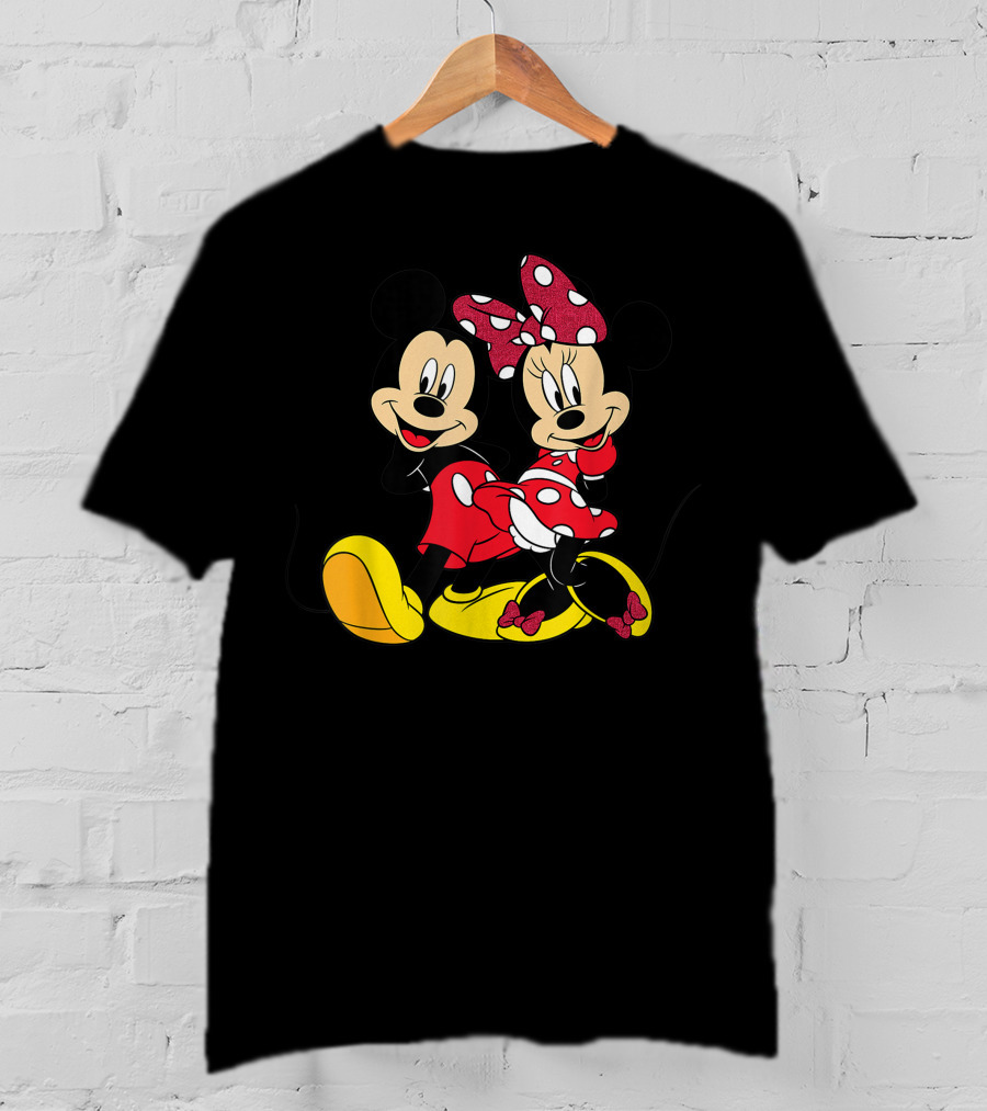 Mickey And Minnie Mouse Classic Cartoon Characters T-Shirt