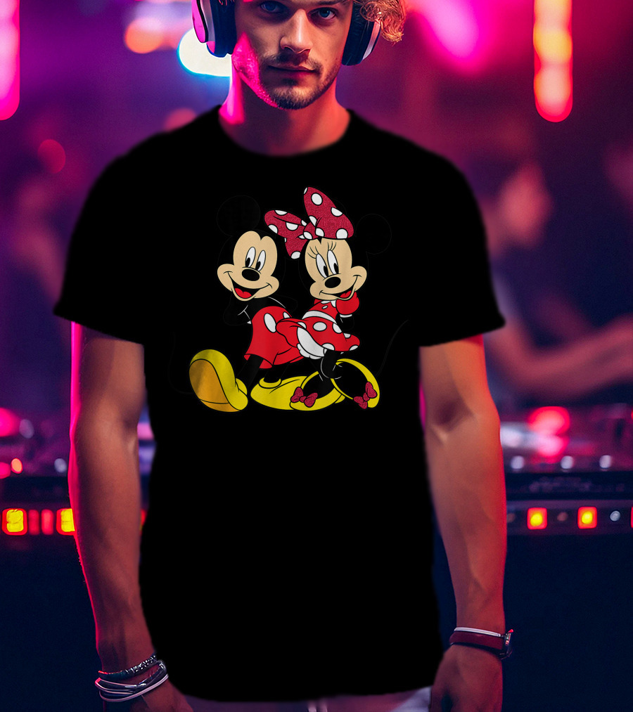 Mickey And Minnie Mouse Classic Cartoon Characters T-Shirt