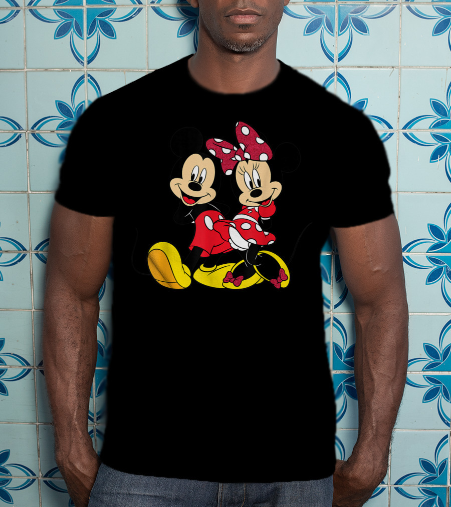 Mickey And Minnie Mouse Classic Cartoon Characters T-Shirt