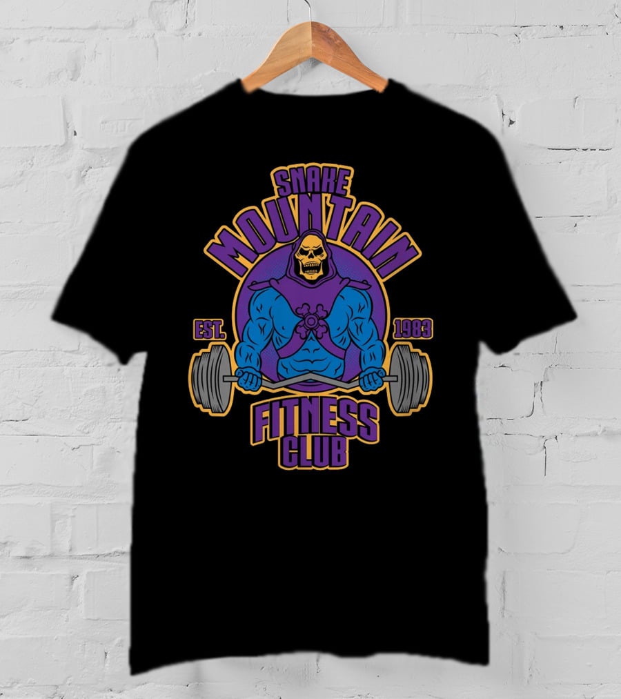 Snake Mountain Fitness Club Est. 1983 Lifting Skull T-Shirt