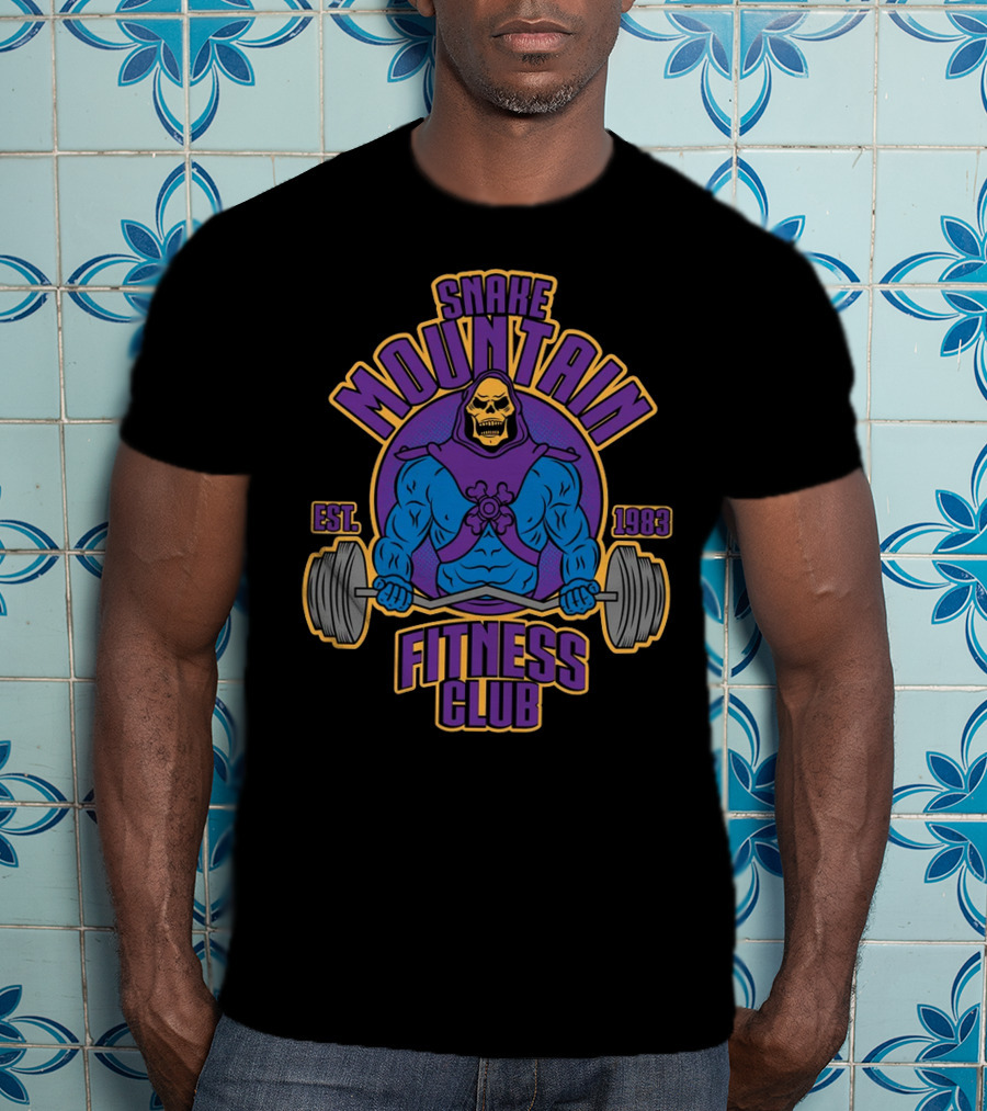 Snake Mountain Fitness Club Est. 1983 Lifting Skull T-Shirt