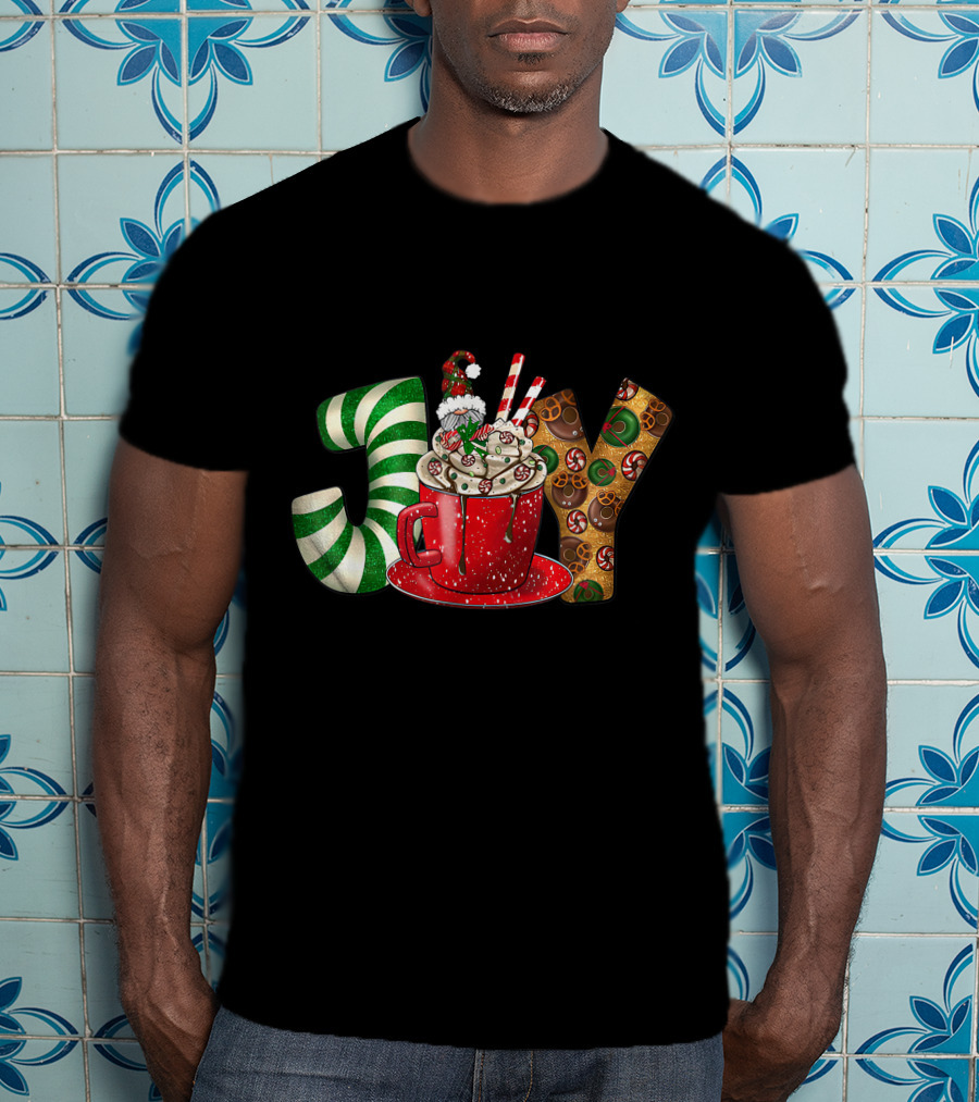 Joy Gnome Coffee Christmas Holiday Peppermint Mug T-Shirt