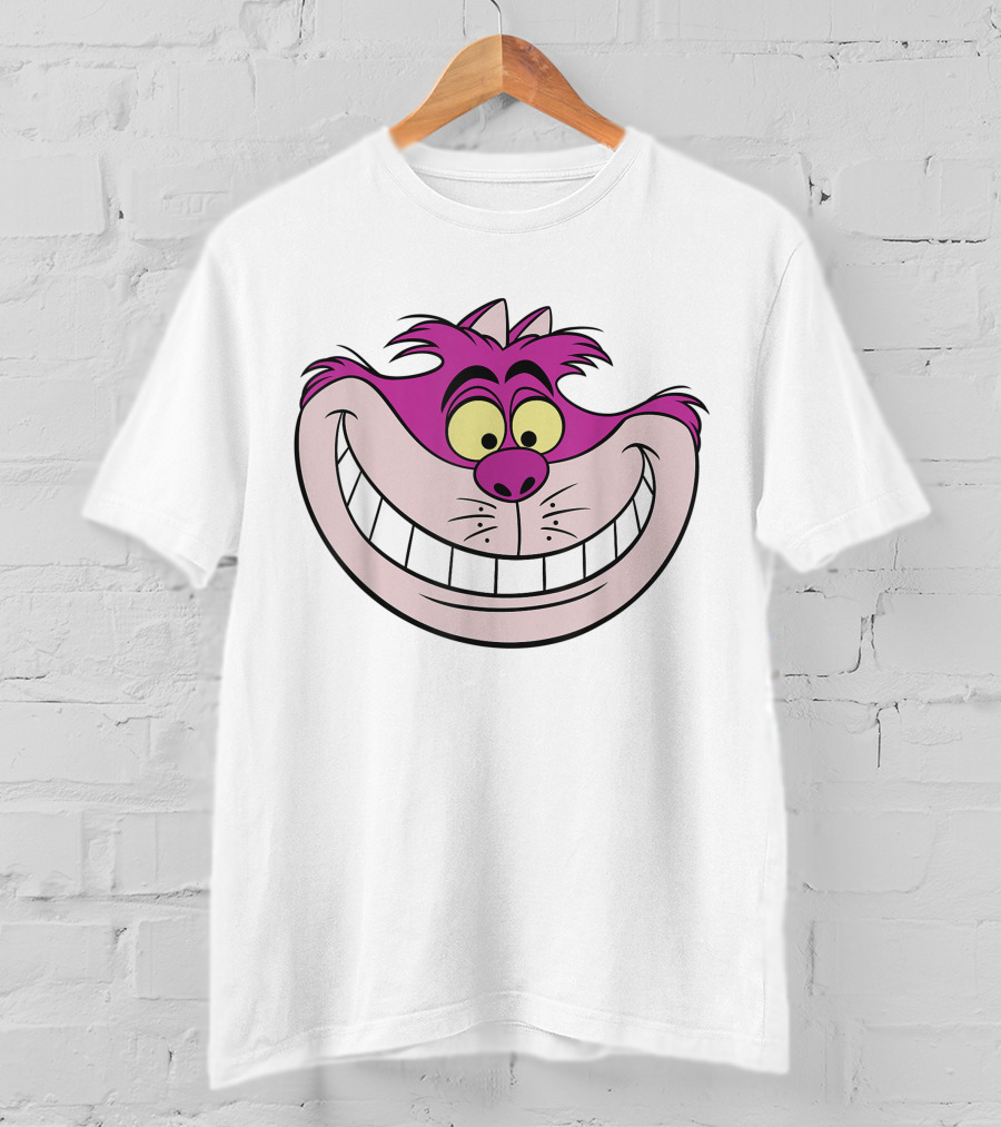 Disney Alice In Wonderland Cheshire Cat Grinning Face T-Shirt