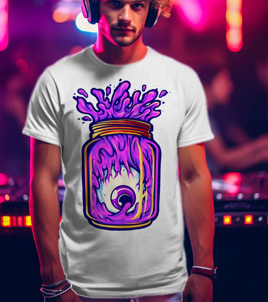 Zombie Eyeball Jar Overflowing With Purple Liquid T-Shirt