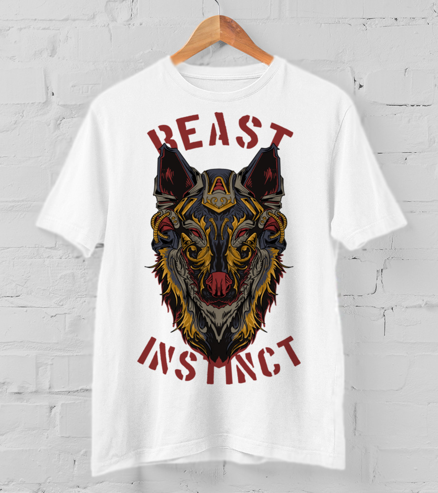 Beast Instinct Wolf Warrior Emblem T-Shirt