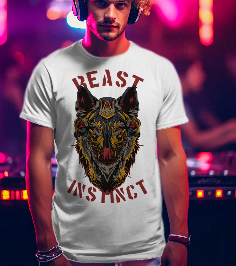 Beast Instinct Wolf Warrior Emblem T-Shirt