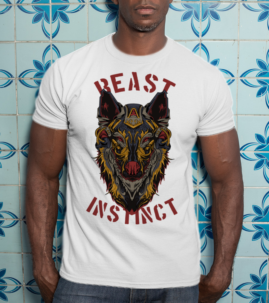 Beast Instinct Wolf Warrior Emblem T-Shirt