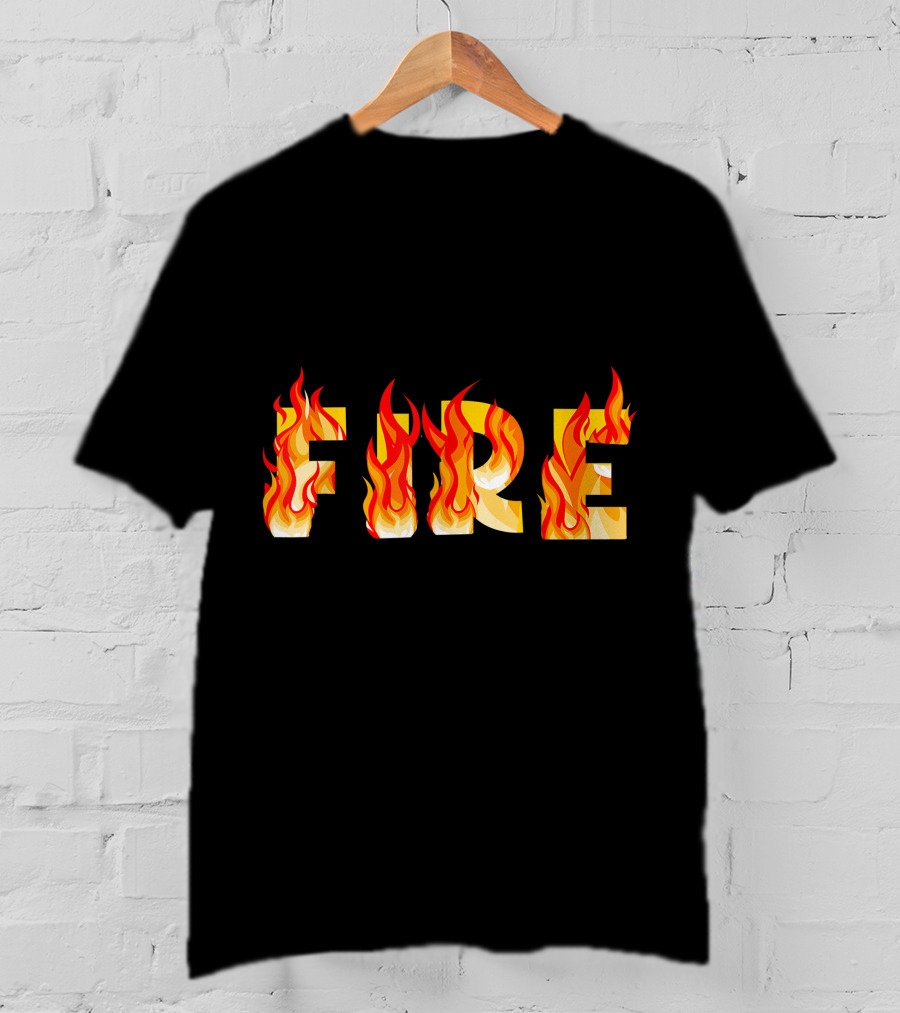 FIRE Couple DIY Flame Letters T-Shirt