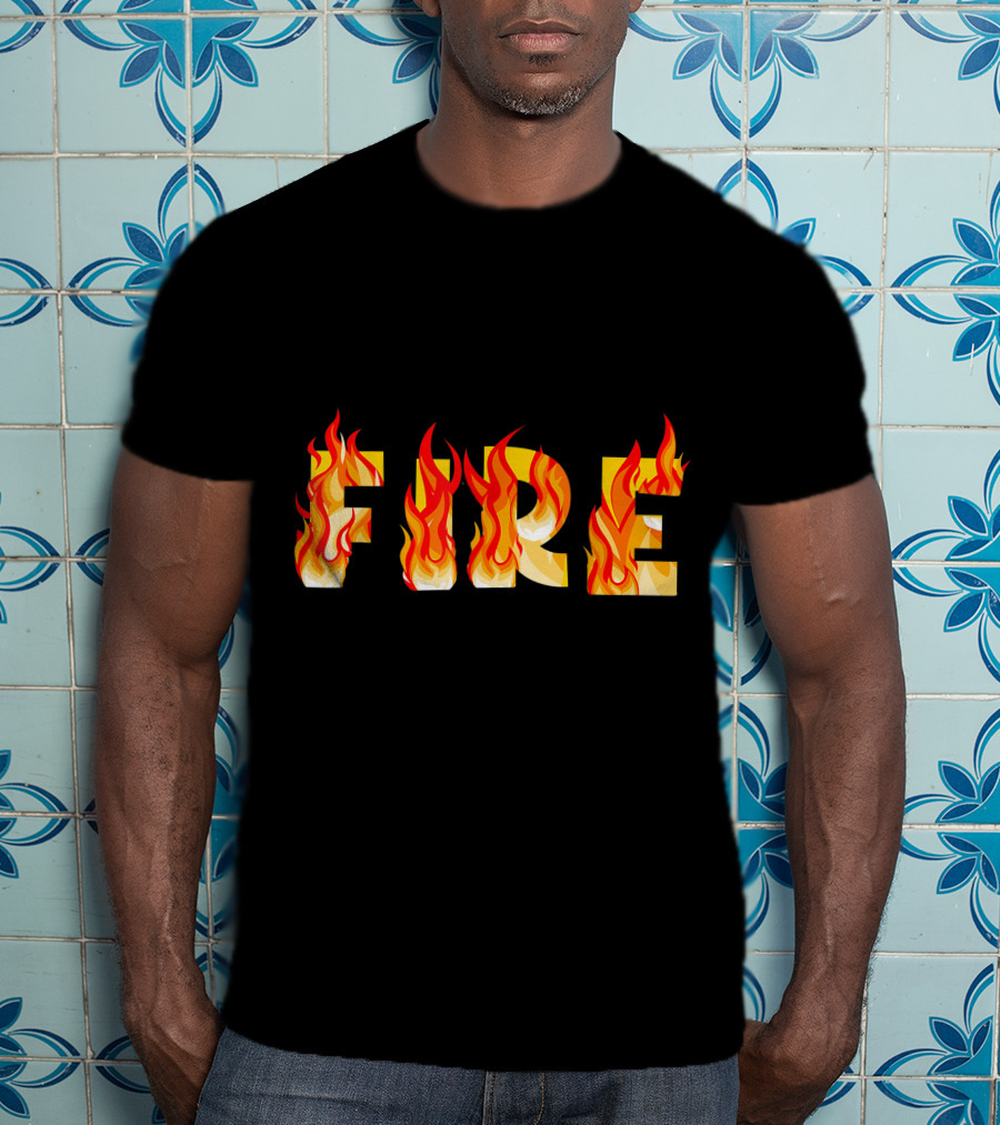 FIRE Couple DIY Flame Letters T-Shirt