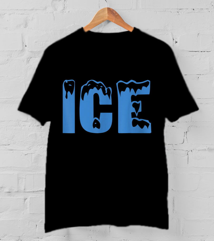 Fire And Ice Frozen Lettering T-Shirt