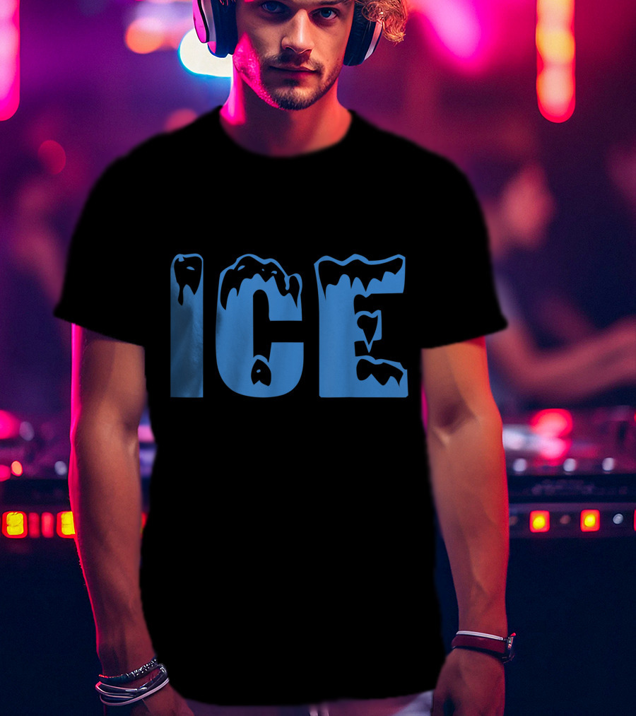 Fire And Ice Frozen Lettering T-Shirt