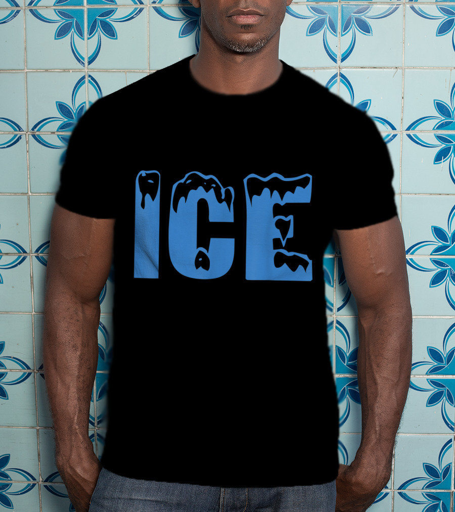 Fire And Ice Frozen Lettering T-Shirt