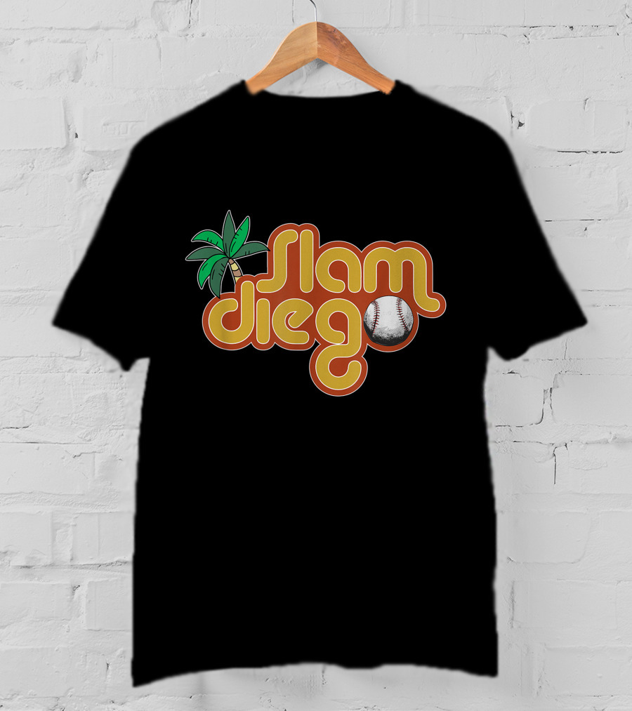 Slam Diego Baseball Palm Tree Baseball T-Shirt