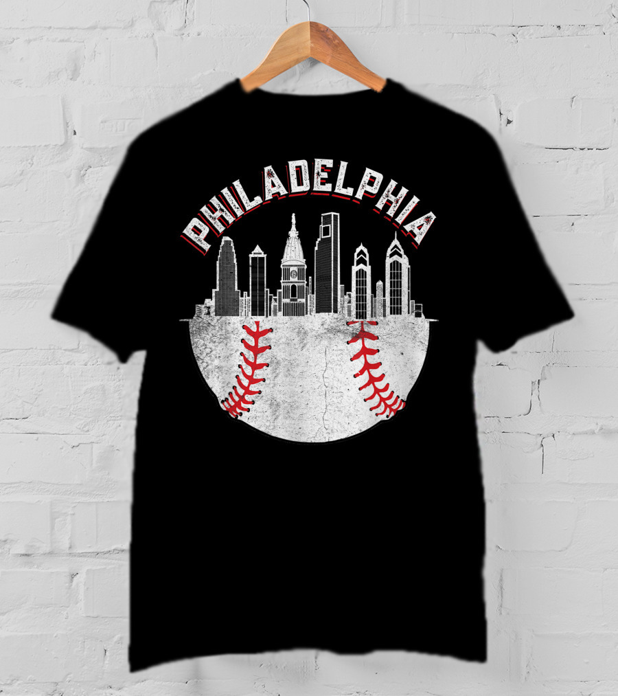 Philadelphia Skyline Baseball T-Shirt