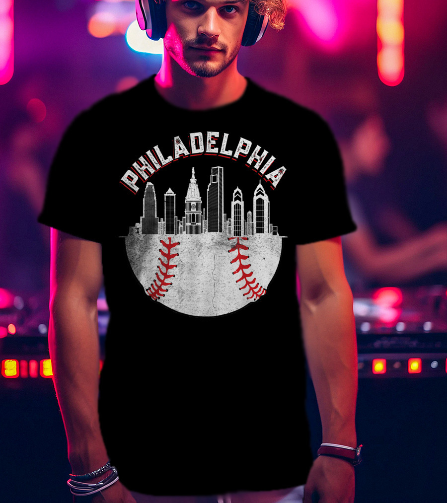 Philadelphia Skyline Baseball T-Shirt
