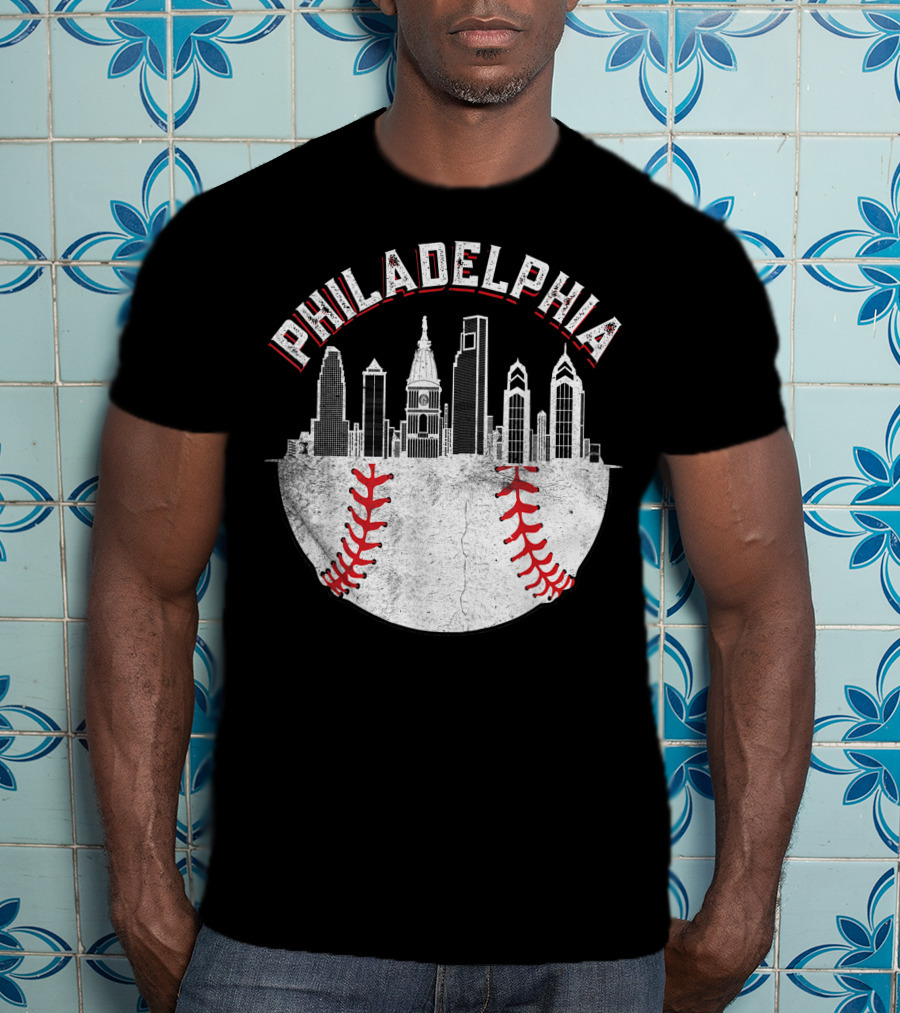 Philadelphia Skyline Baseball T-Shirt